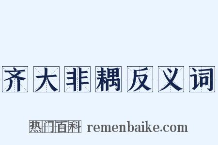 齐大非耦反义词是什么意思的图片